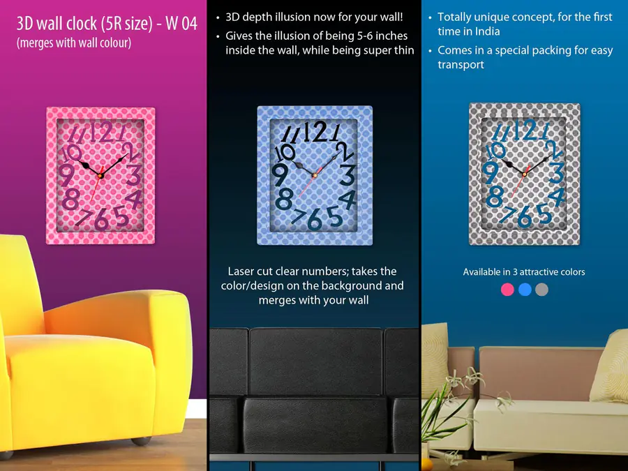 W04 - 3D wall clock (5R size)