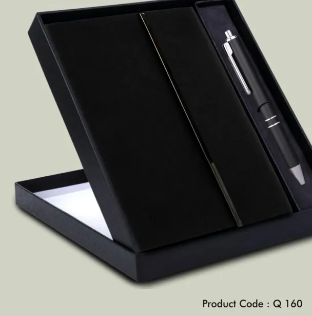 Q160 2-in-1 3-Fold Notebook with Metal Pen