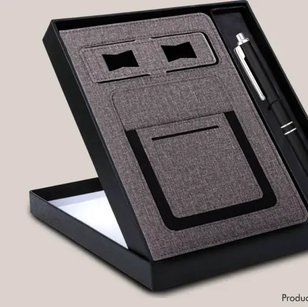 Q126 4-in-1 Textured PU Notebook & Loop Metal Pen