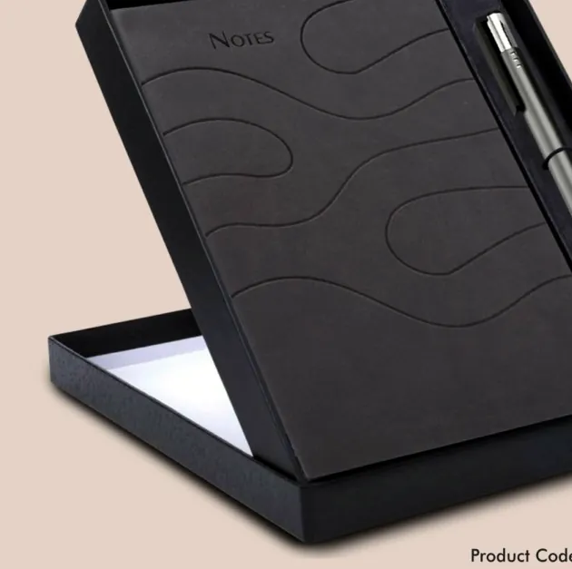 Q128 Ribbon A5 Notebook & Classy Metal Pen