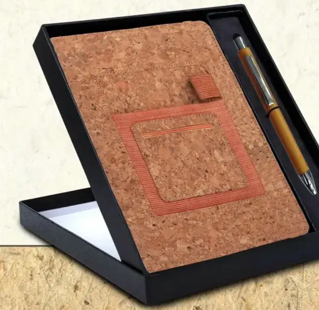 Q124 Cork A5 Notebook with Bamboo/Cork Pen