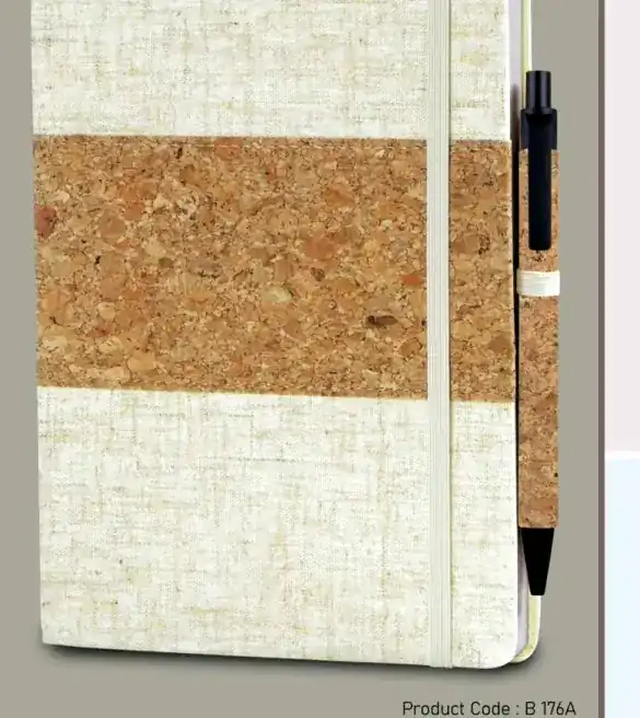 Cork Fabric Notebook with Cork Pen